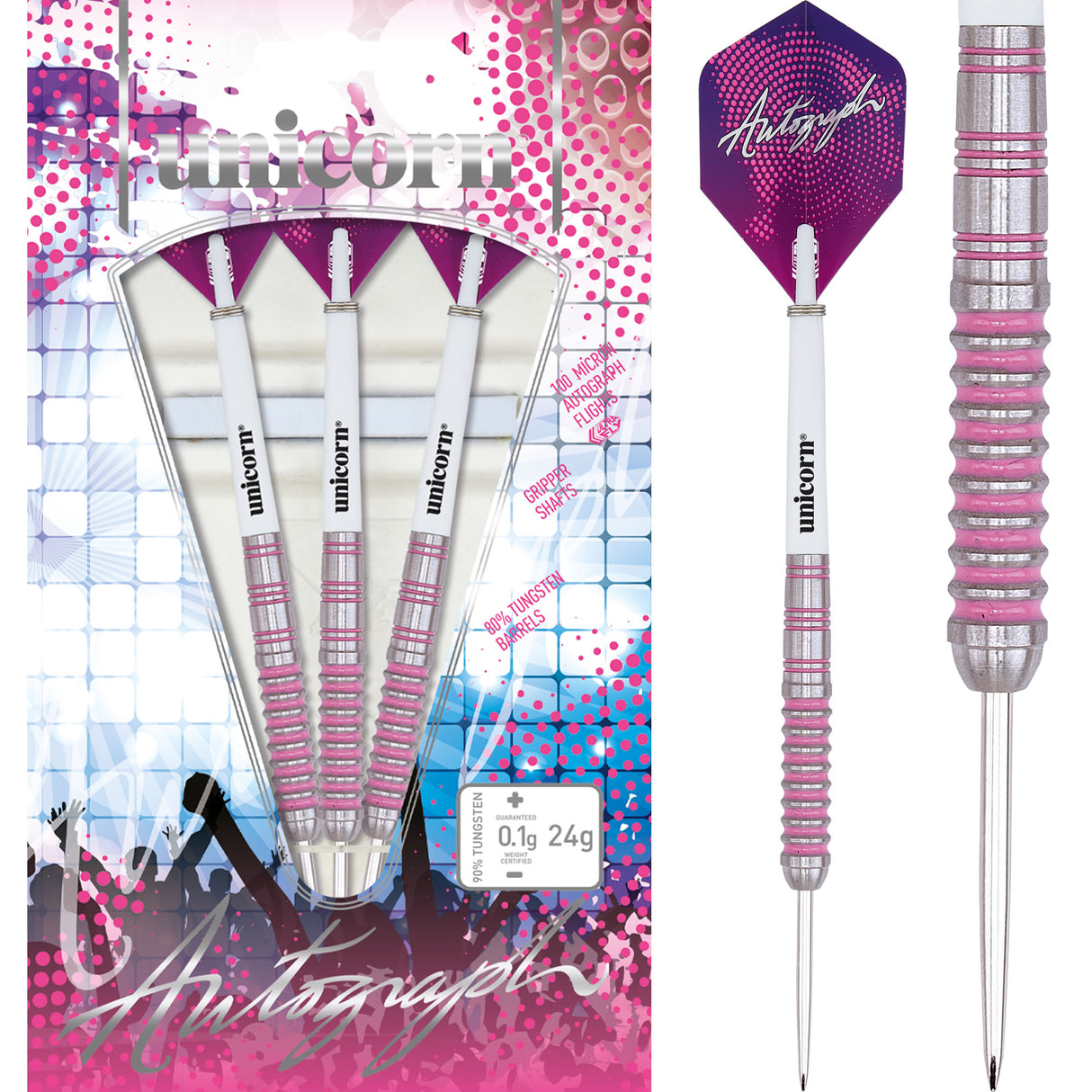 Unicorn Autograph Darts - Steel Tip - Pink