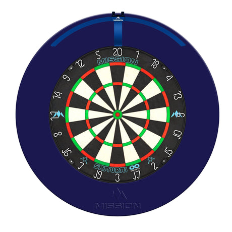 Mission Samurai Infinity Dartboard Set - Dart Board, Surround & Torus 270 Light - Blue