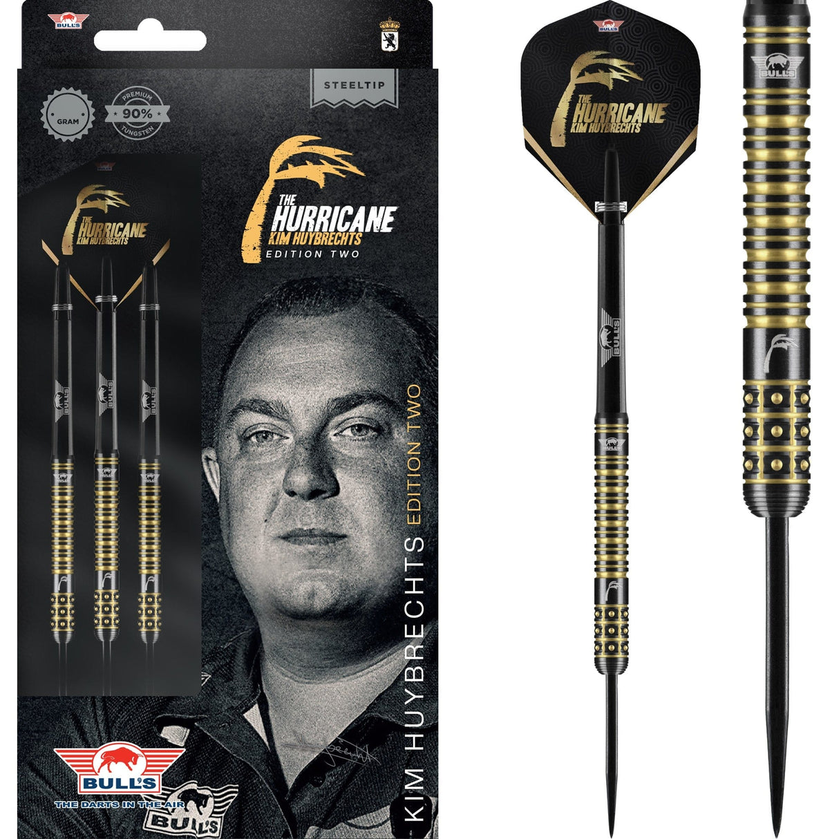 Bulls Kim Huybrechts Darts - Steel Tip - 90% - Black E2 23g