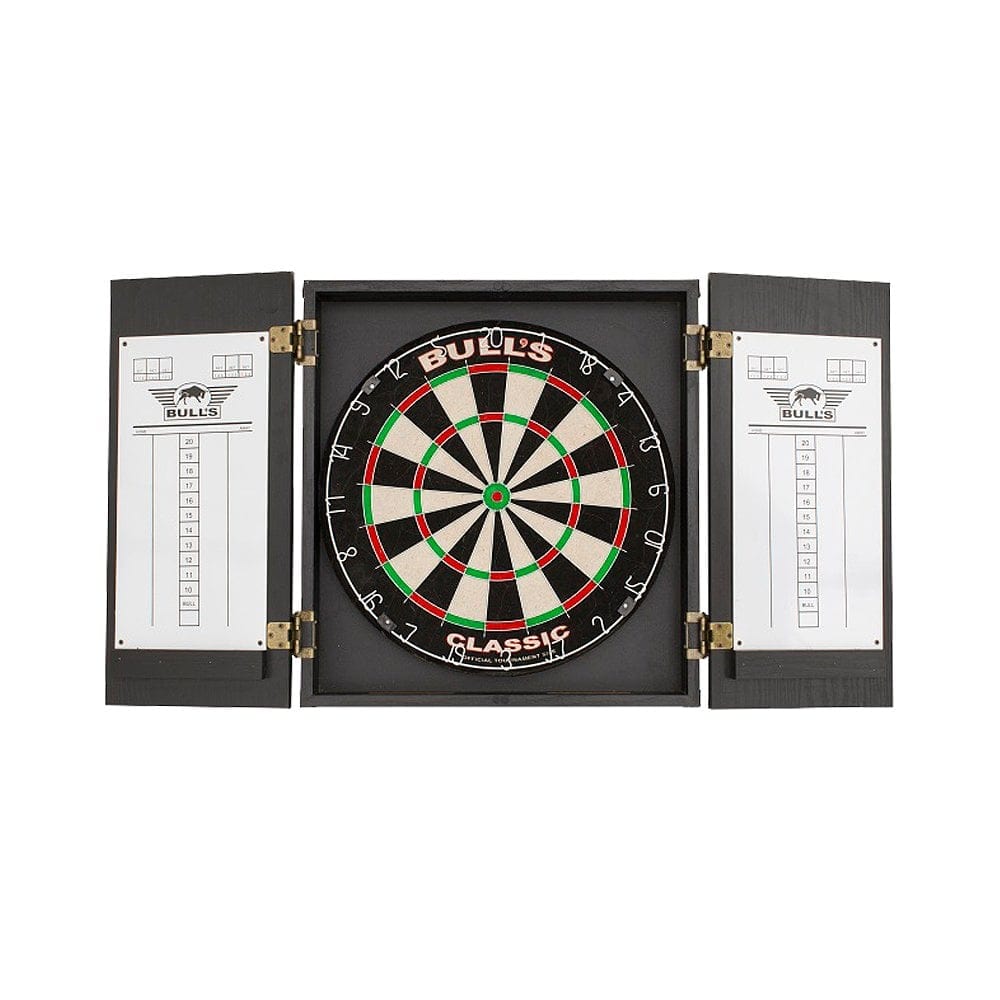 Bulls Classic Dartboard Cabinet - Wooden - Plain Black