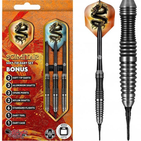 *Shot Scimitar Darts - Soft Tip - Stainless Steel - Black Ring - 18g 18g