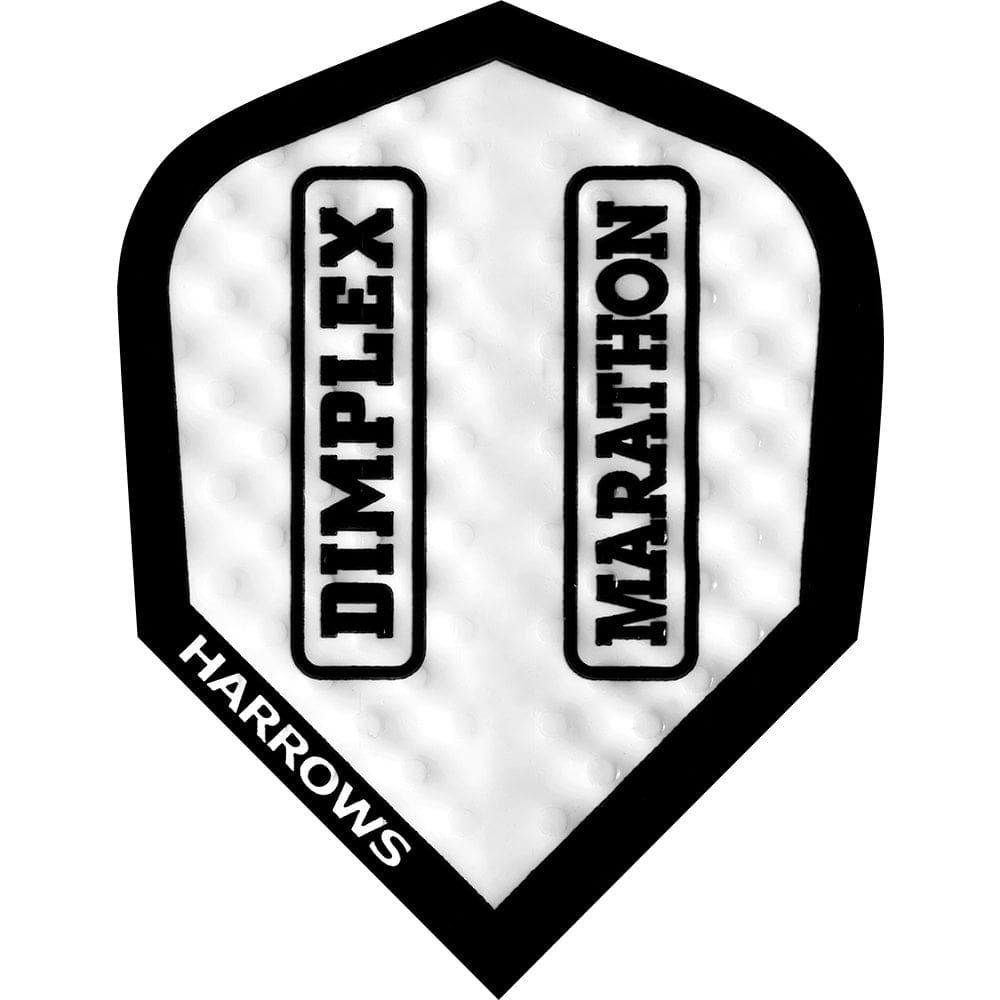 *Harrows Dart Flights - Dimplex Marathon - Std - Black Rim White