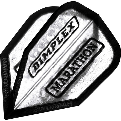 *Harrows Dart Flights - Dimplex Marathon - Std - Black Rim Clear