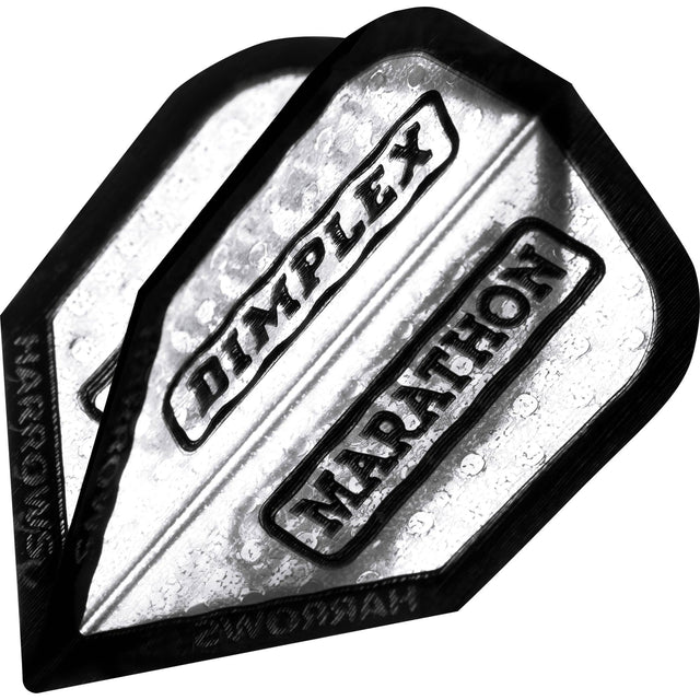 *Harrows Dart Flights - Dimplex Marathon - Std - Black Rim Clear
