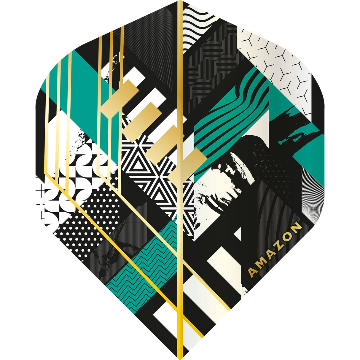 *Amazon Abstract Dart Flights - No2 - Std - Black Aqua