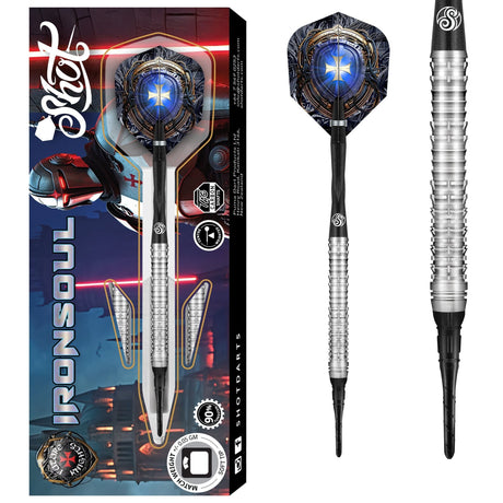 Shot Future Knights Darts - Soft Tip - 90% Tungsten - Ironsoul - 20g