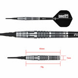 One80 Mick Lacey Darts - Soft Tip - 90% Tungsten - V2 - 19g