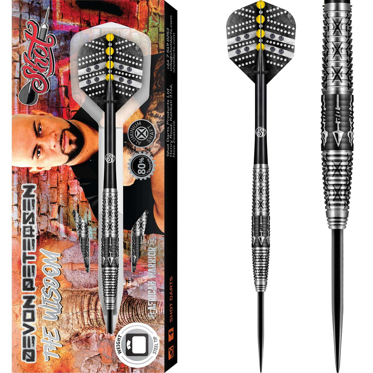 *Shot Devon Petersen Darts - Steel Tip - Wisdom 23g