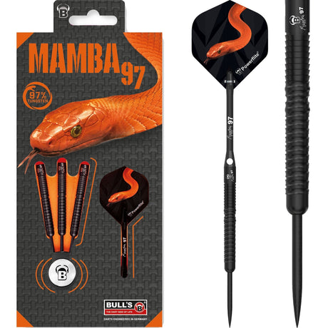 BULL'S Mamba 97 Darts - Steel Tip - M6 - Black Titanium 23g