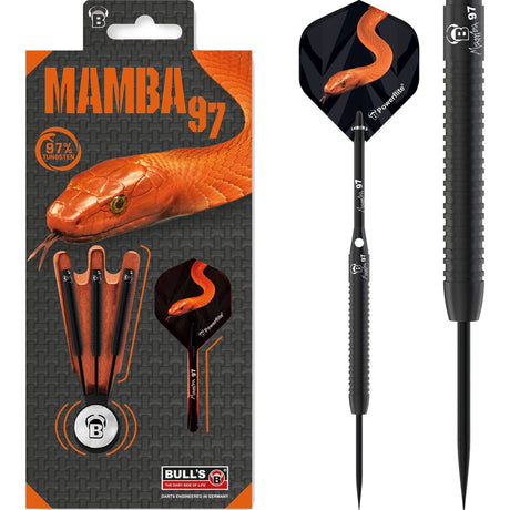 BULL'S Mamba 97 Darts - Steel Tip - M2 - Black Titanium 24g