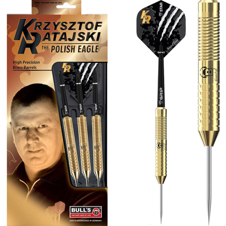 BULL'S Krzysztof Ratajski Darts - Steel Tip - The Polish Eagle - Brass - Gold 24g