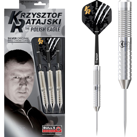 BULL'S Krzysztof Ratajski Darts - Steel Tip - The Polish Eagle - Brass - Silver 24g