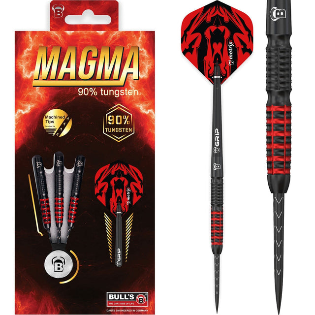 BULL'S Magma Darts - Steel Tip - Black and Red 23g
