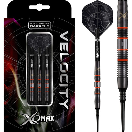 *XQMax Velocity Darts - Soft Tip - M3 - Black with Orange