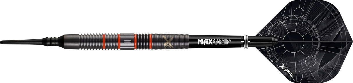 *XQMax Velocity Darts - Soft Tip - M3 - Black with Orange