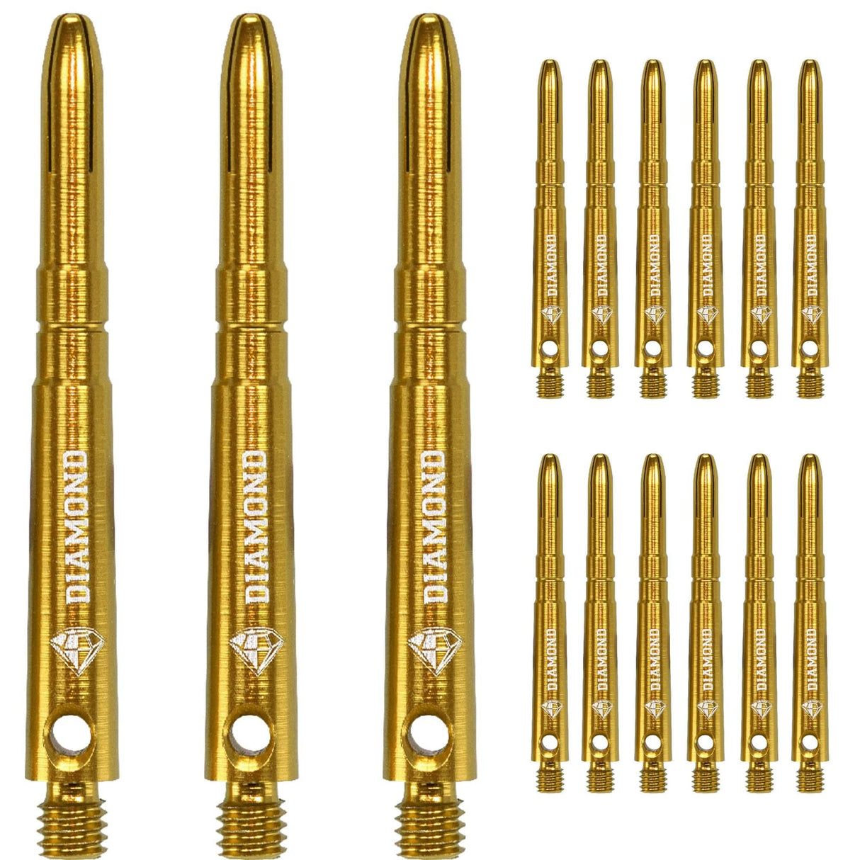 Cuesoul - Aluminium Dart Shafts - Diamond - Value Pack - 4 sets - Gold