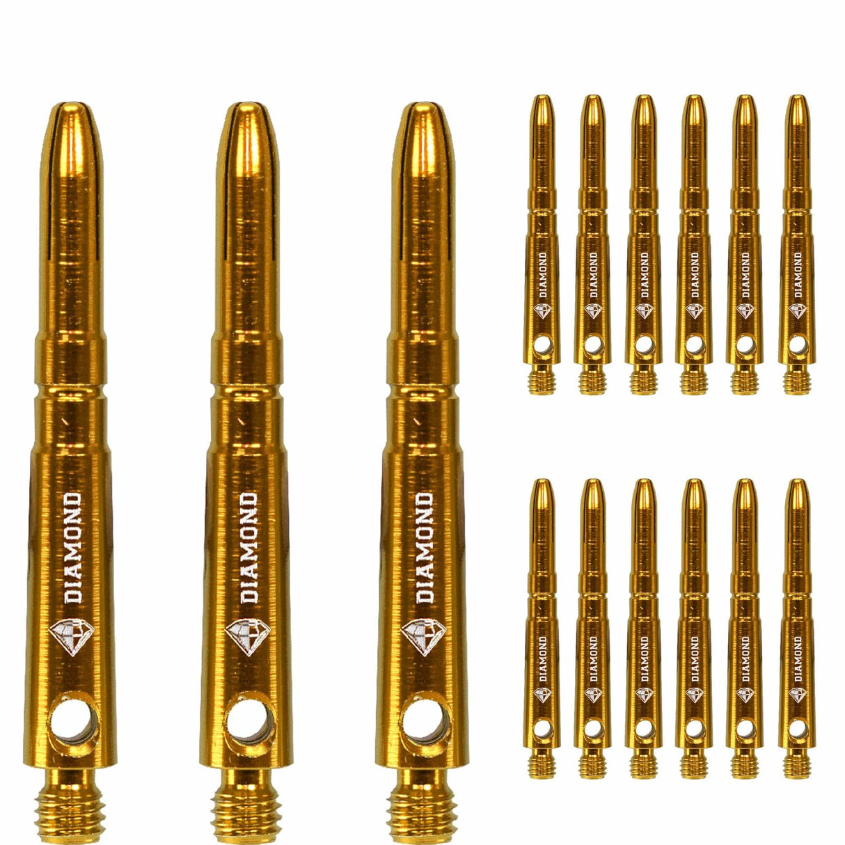 Cuesoul - Aluminium Dart Shafts - Diamond - Value Pack - 4 sets - Gold