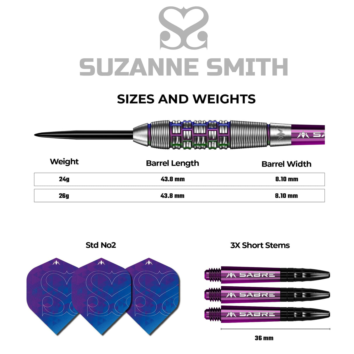 *Mission Suzanne Smith Darts - Steel Tip - Coral PVD