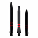 One80 TC Alu Dart Shafts - Regrooved Stems - Black & Red
