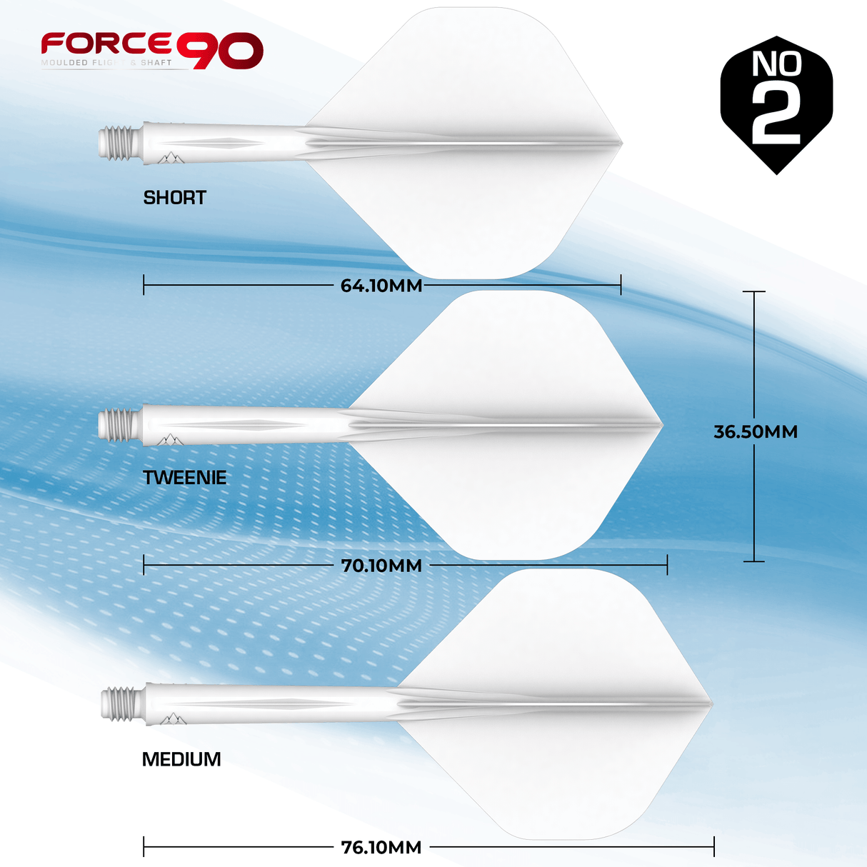Mission Force 90 - New Moulded Flight & Shaft System - White - Standard No2
