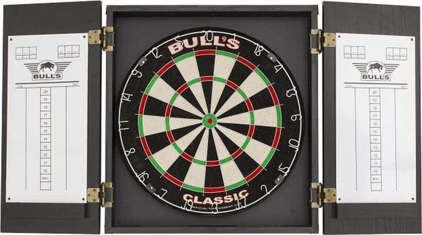 Bulls Classic Dartboard Cabinet - Wooden - Plain Black