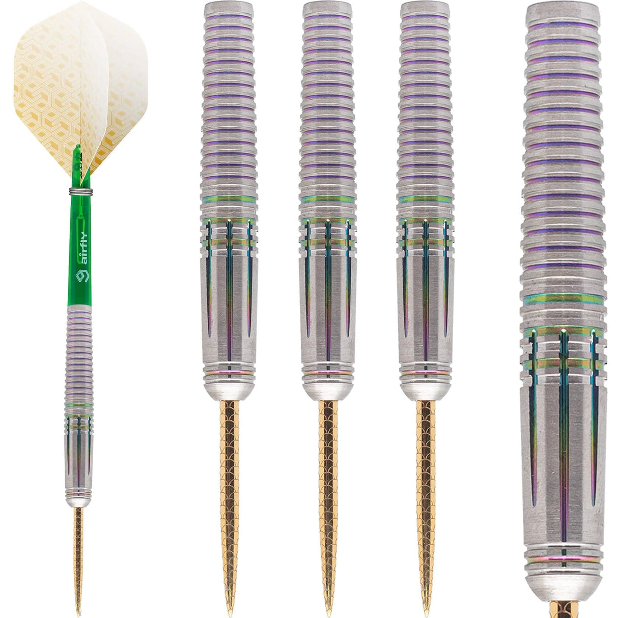 *Caliburn Jaguar Darts - Steel Tip - 90% - Rainbow 24g