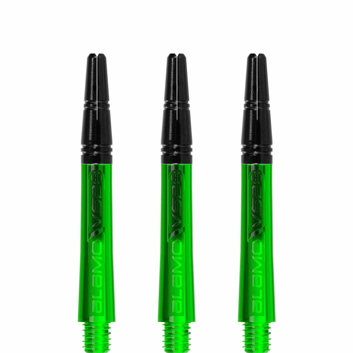 Harrows Alamo VS2 Dart Shafts - Polycarbonate - Black Aluminium Top - Green Tweenie