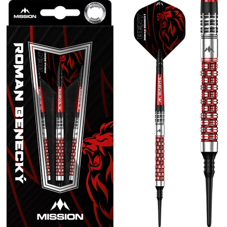 *Mission Roman Benecky Darts - Soft Tip - Black & Red - 18g 18g