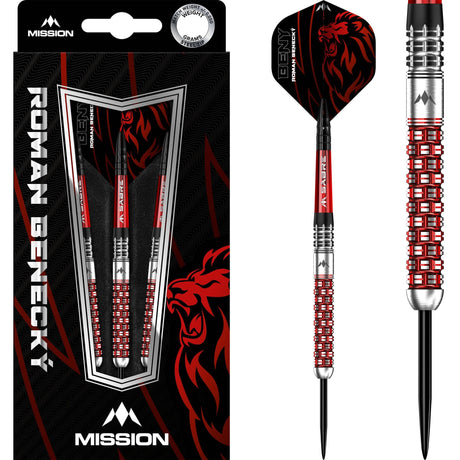 *Mission Roman Benecky Darts - Steel Tip - Black & Red 22g