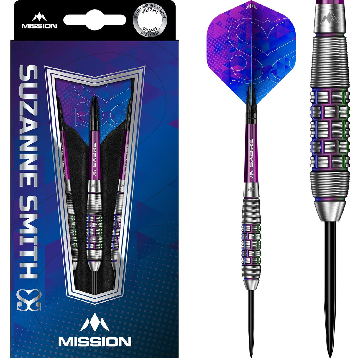 *Mission Suzanne Smith Darts - Steel Tip - Coral PVD 24g