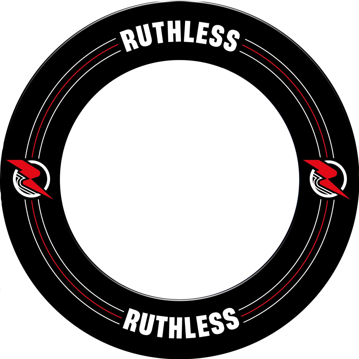 Ruthless Dartboard Surround - Professional - Gedrucktes Design - Schwarz