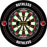 Ruthless Dartboard Surround - Professional - Gedrucktes Design - Schwarz