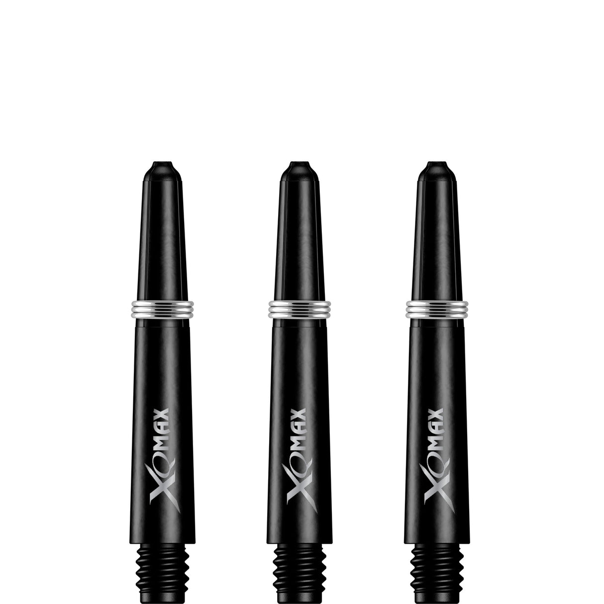 XQMax Polycarbonate Dart Shafts - Solid Colour with Logo - includes Springs - Black