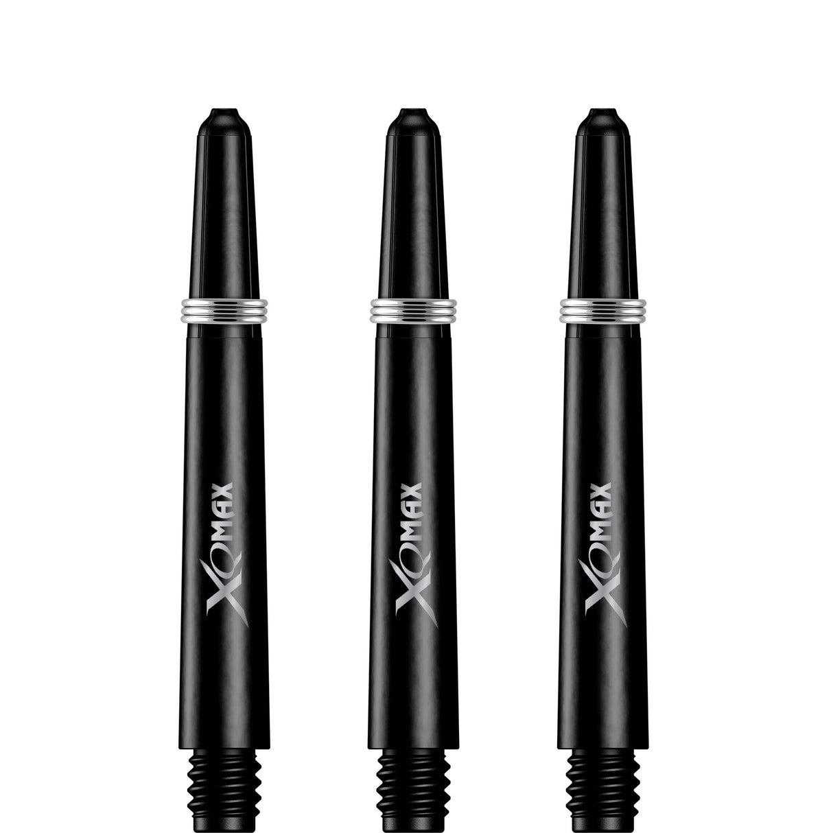 XQMax Polycarbonate Dart Shafts - Solid Colour with Logo - includes Springs - Black