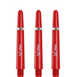 XQMax Polycarbonate Dart Shafts - Solid Colour with Logo - includes Springs - Red