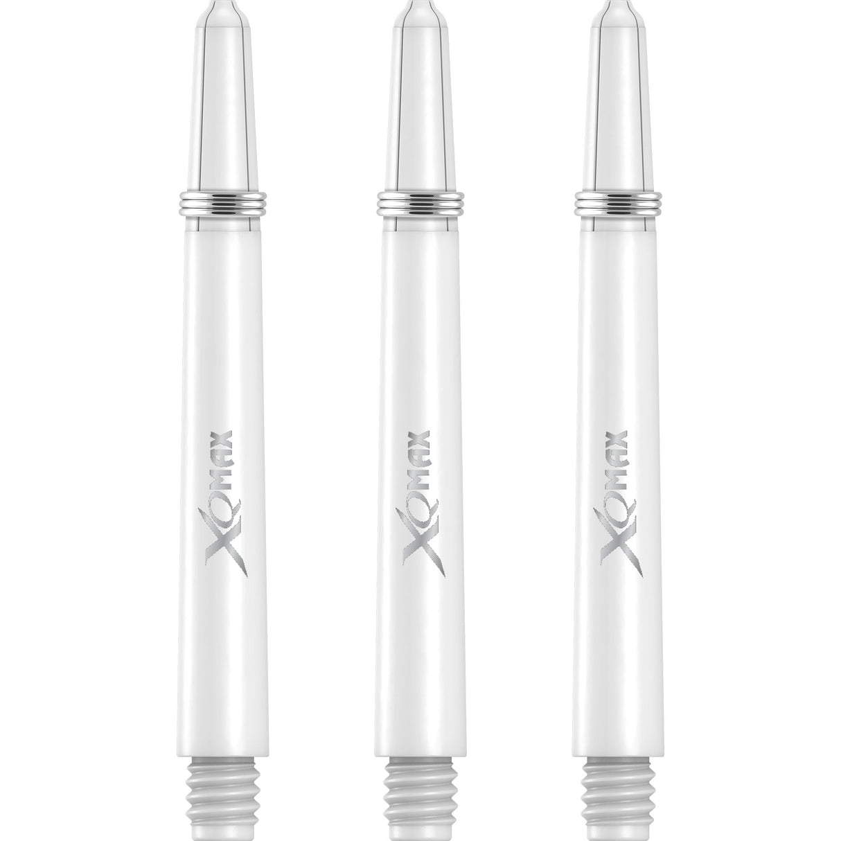 XQMax Polycarbonate Dart Shafts - Solid Colour with Logo - includes Springs - White