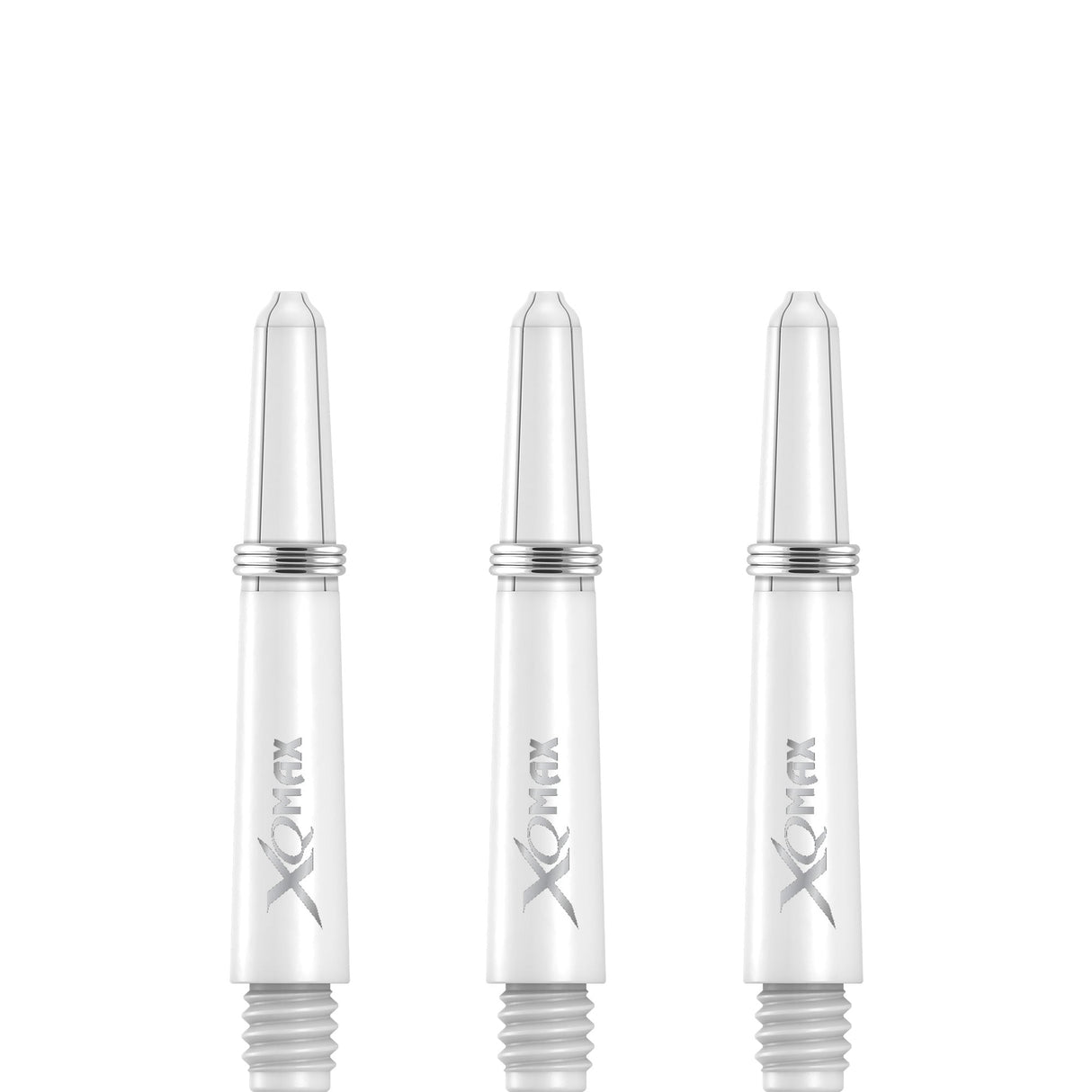 XQMax Polycarbonate Dart Shafts - Solid Colour with Logo - includes Springs - White