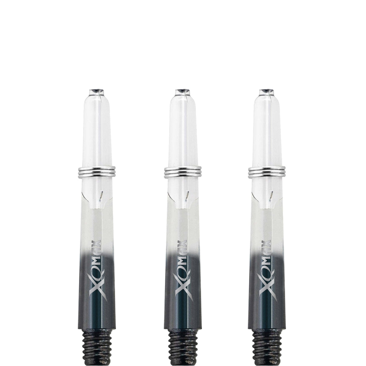XQMax Gradient Polycarbonate Dart Shafts - with Logo - includes Springs - Transparent & Black