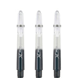 XQMax Gradient Polycarbonate Dart Shafts - with Logo - includes Springs - Transparent & Black