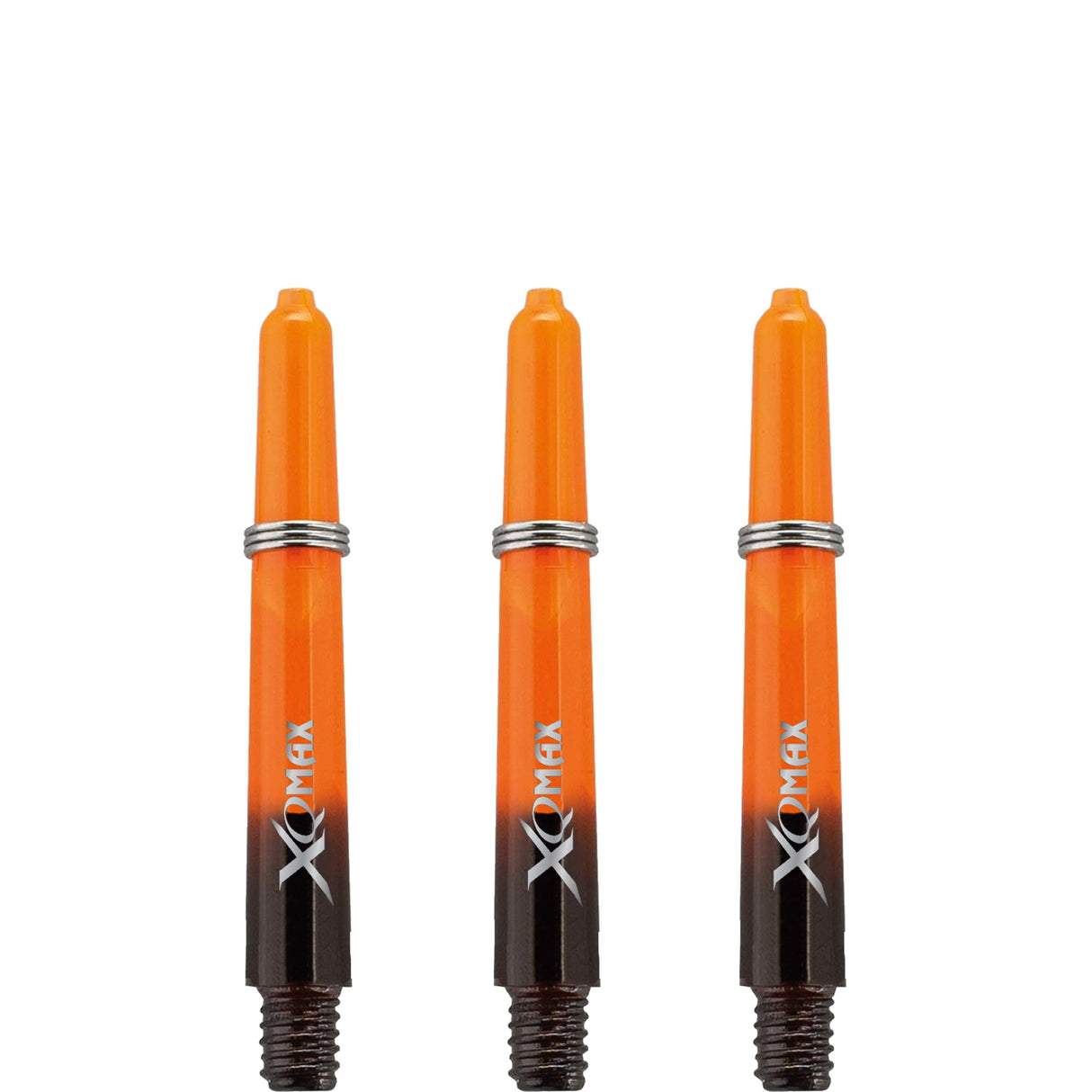 XQMax Gradient Polycarbonate Dart Shafts - with Logo - includes Springs - Black & Orange