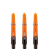 XQMax Gradient Polycarbonate Dart Shafts - with Logo - includes Springs - Black & Orange