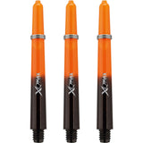 XQMax Gradient Polycarbonate Dart Shafts - with Logo - includes Springs - Black & Orange