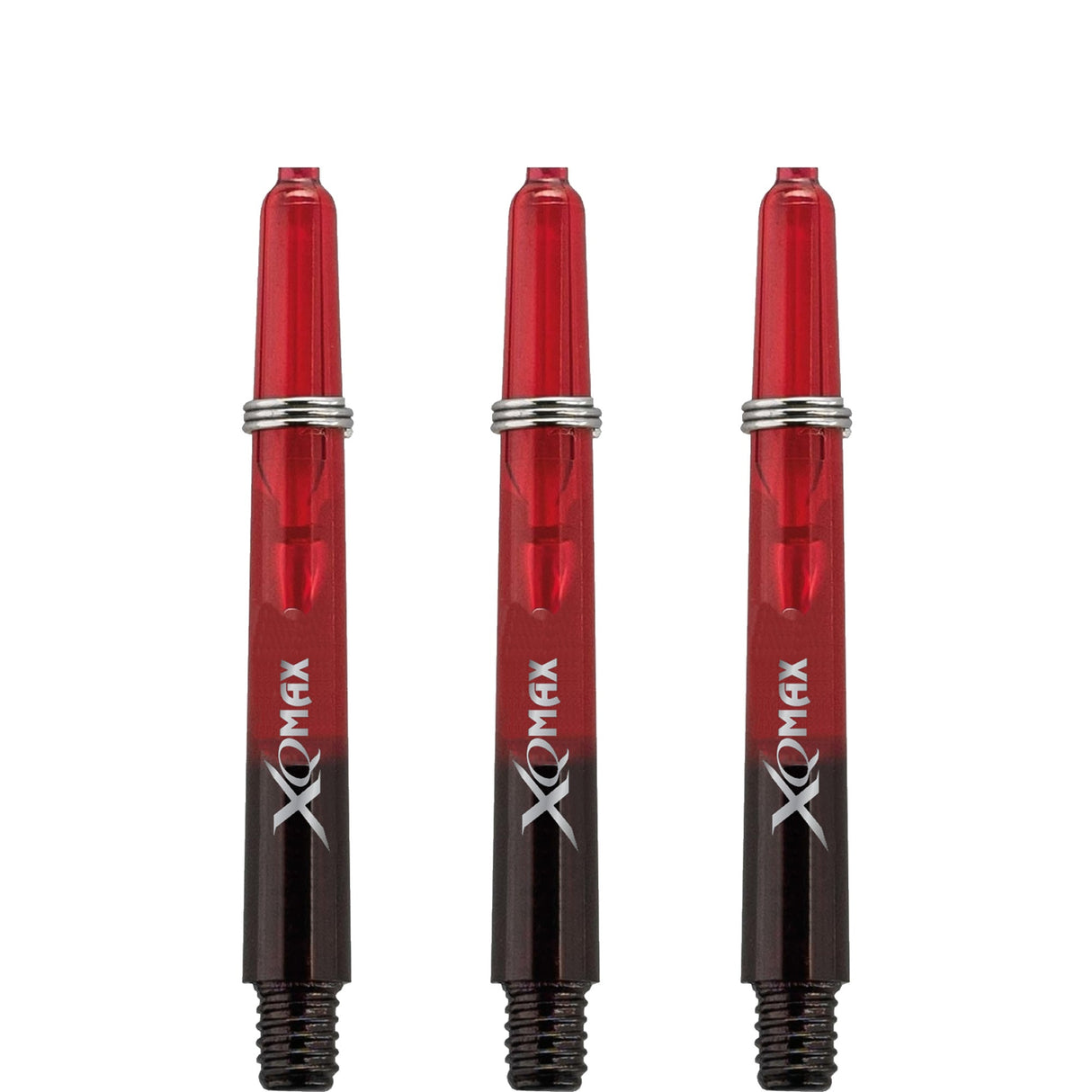 XQMax Gradient Polycarbonate Dart Shafts - with Logo - includes Springs - Black & Red