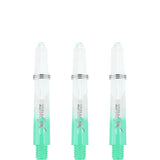 XQMax Gradient Polycarbonate Dart Shafts - with Logo - includes Springs - Transparent & Green