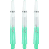 XQMax Gradient Polycarbonate Dart Shafts - with Logo - includes Springs - Transparent & Green