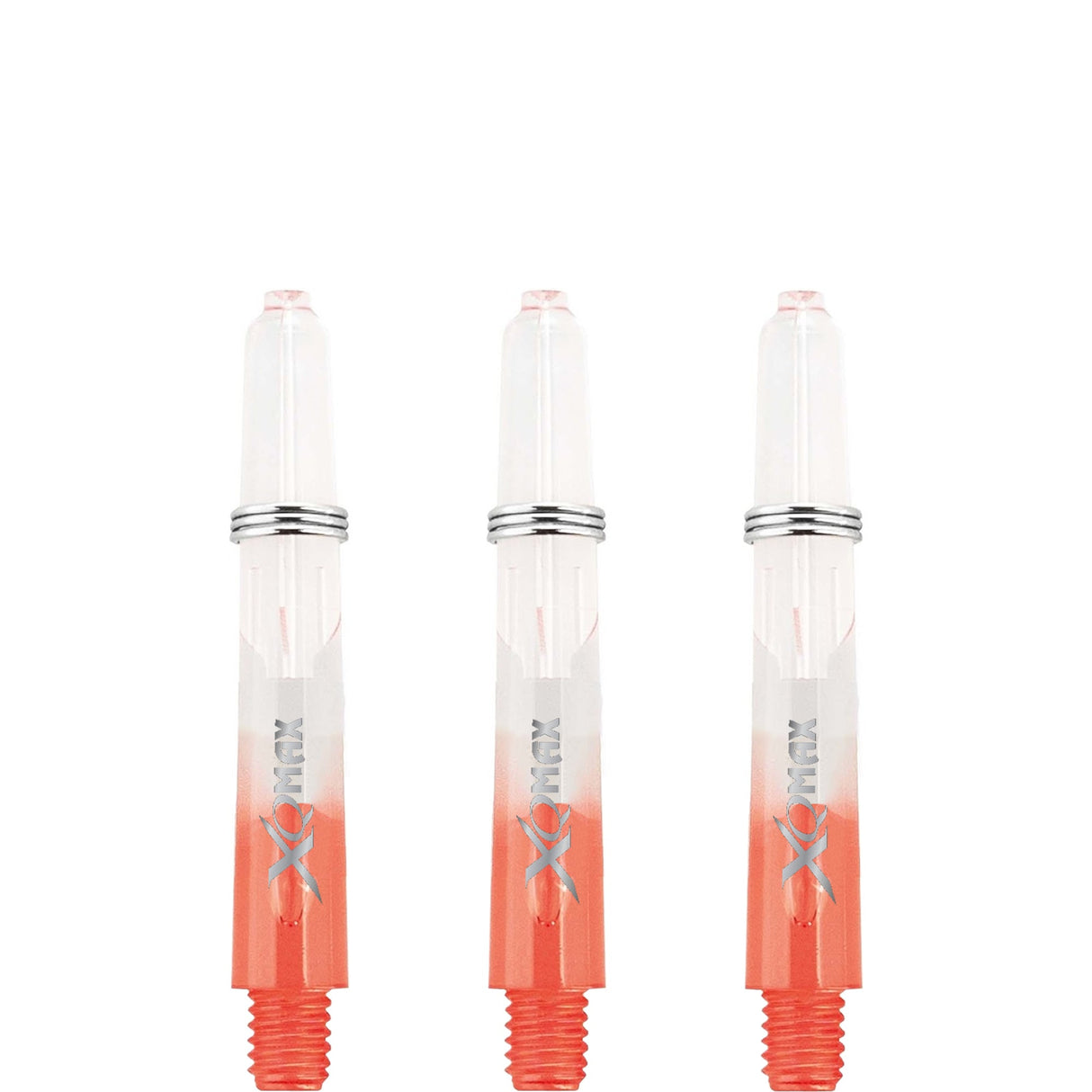 XQMax Gradient Polycarbonate Dart Shafts - with Logo - includes Springs - Transparent & Red