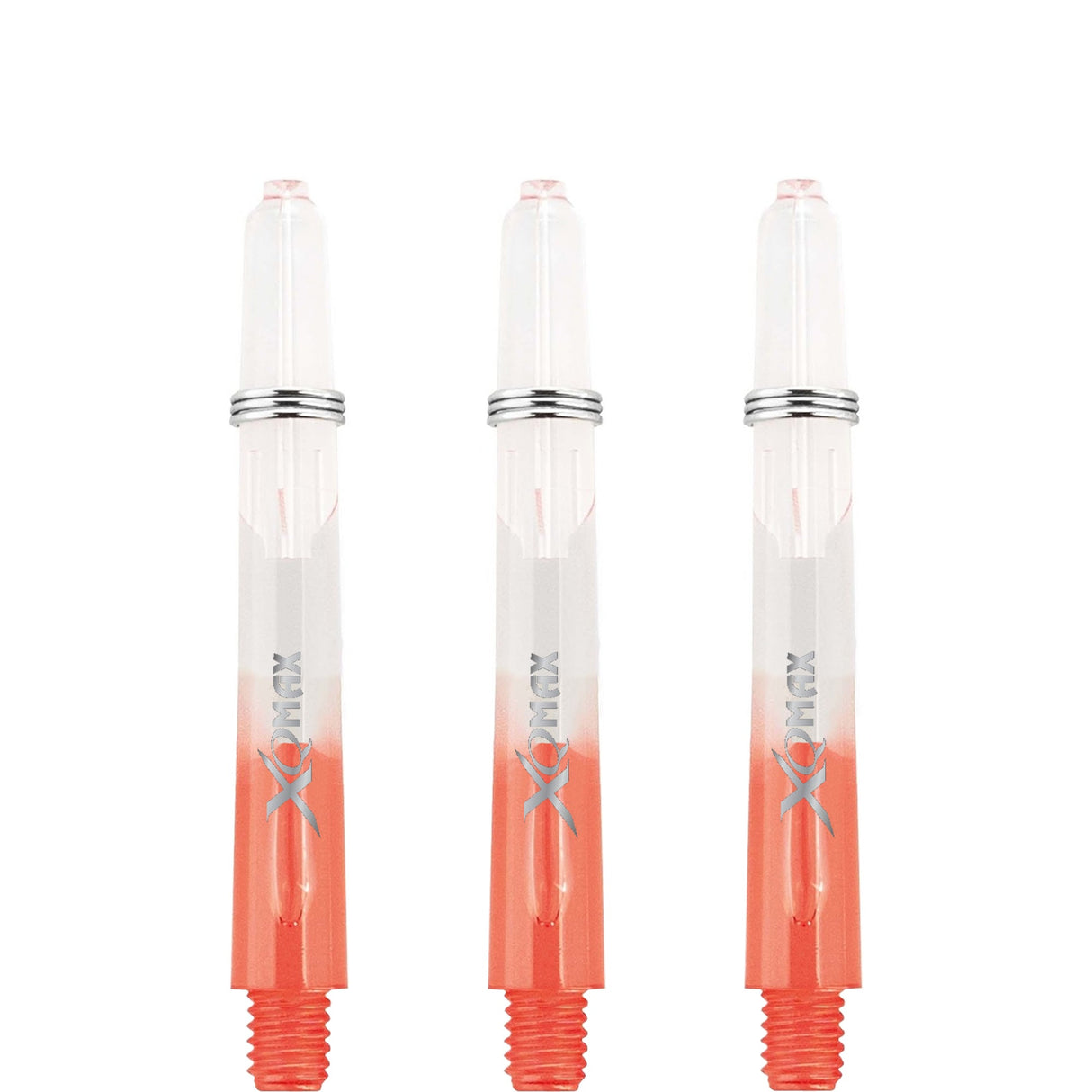 XQMax Gradient Polycarbonate Dart Shafts - with Logo - includes Springs - Transparent & Red