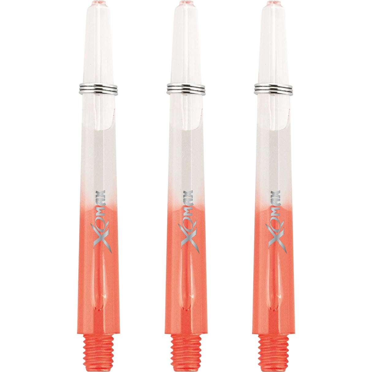 XQMax Gradient Polycarbonate Dart Shafts - with Logo - includes Springs - Transparent & Red